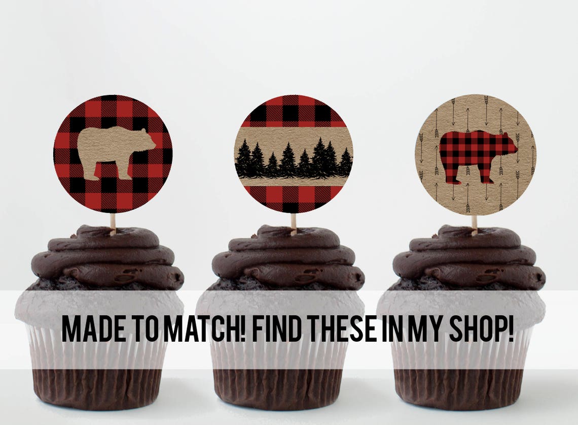 Lumberjack First Birthday Water Bottle Labels Printable | Etsy