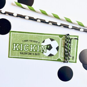 Fußball Valentine Printable - Ich hoffe, du hast einen Kicking Valentine's Day - Sports Ticket Treat Tag - Instant Download - Bearbeitbares PDF
