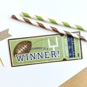 Fußball Valentinstag Printable - Sportticket Valentinstag Leckerli Tag - Winner - Sofortiger Download - Bearbeitbares PDF