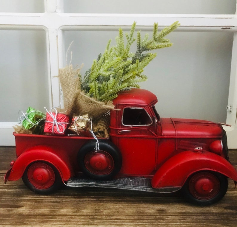 large red metal truck