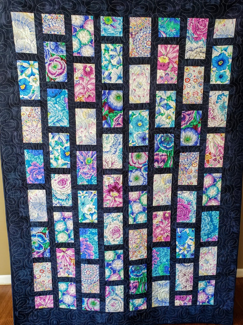 Flower Bed Quilt kit with Kaffe Fassett fabric. Etsy