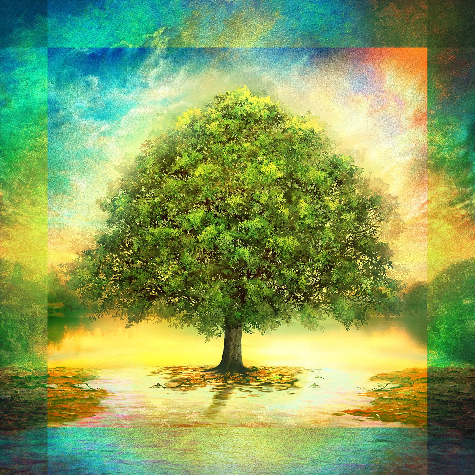 Tree of Life Panel from Oasis Fabrics 59 X 59 Etsy