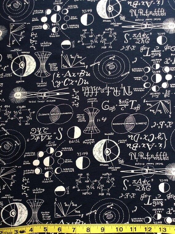 By Yard-Chalkboard Jersey Knit Fabric by Dear Stella WSTELLA-KRR804 Navy Blue