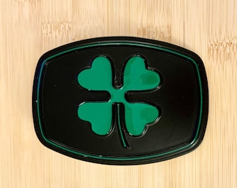 Good luck symbol Leaf belt buckle GS174 as Hippie belt buckle Four leaf clover accessory Boho belt buckle Four-leaf clover belt buckle