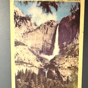 Carte postale vintage CA Chutes de Yosemite Vallée de Yosemite