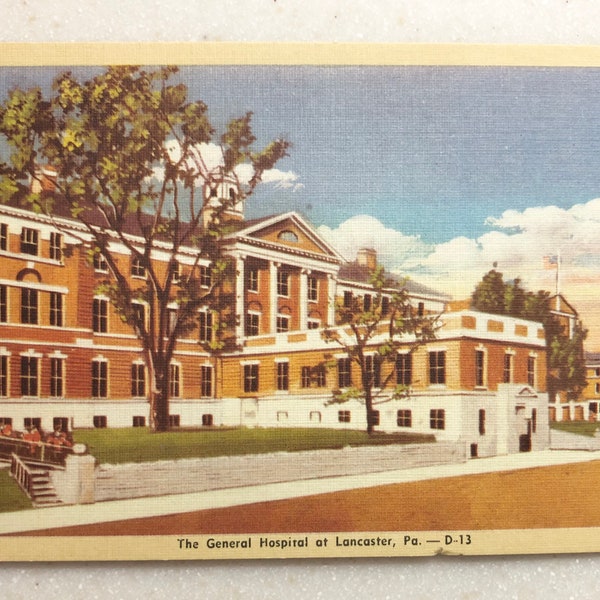 Vintage Postcard Lancaster PA General Hospital