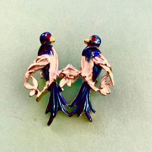 Broche Bluebird vintage avec épingle en argent 2 Blue Jays image 1