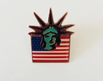 Vintage Olympic Pin Liberty Island Lapel Pin 1983 Statue of Liberty Olympic Button