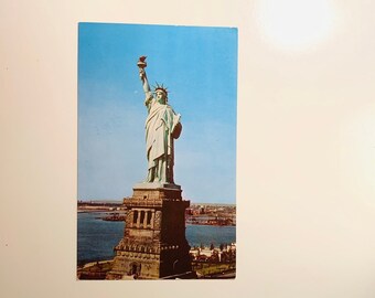 Vintage N Y Postcard Statue of Liberty New York City Liberty Island in N Y Harbor