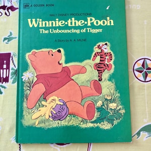 Libro d&#39;oro d&#39;epoca Winnie the Pooh e il rimbalzo di Tigro di A. A. Milne Prima stampa Golden Press 1977