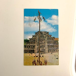 Vintage Postcard Vera Cruz Mexico Dancers Flyers in Papantla