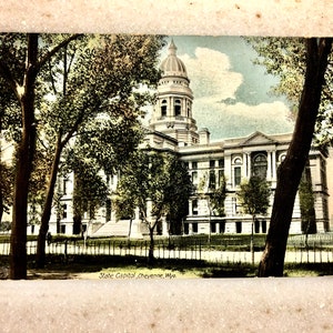 Carte postale vintage WY Cheyenne Wyoming State Capitol début des années 1900