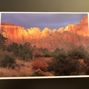 Cartão postal vintage Parque Nacional de Zion, Utah, tamanho maior 4 'x 6 "
