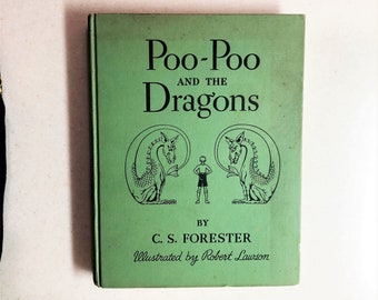 Libro antico Poo-Poo e i draghi Prima edizione 1942 di CS Forester Illustrato da Robert Lawson