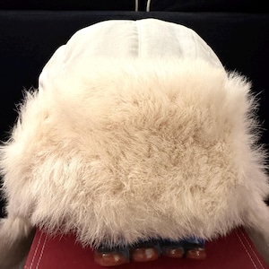Vintage Mad Bomber Genuine Rabbit Fur Hat with Ear Flaps Trooper Hat Size XXL