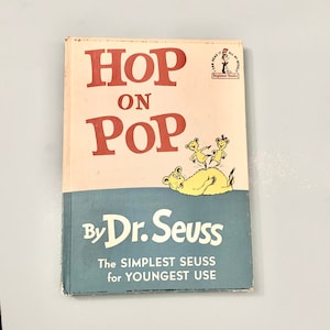 Hop on Pop von Dr. Seuss das Einfachste Seuss für den jüngsten Gebrauch Book Club Edition Random House 1960's