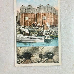 Cartolina vintage New York City Hudson Terminal e tubi
