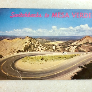 Carte postale vintage lacets du parc national de Mesa Verde, Colorado 1968