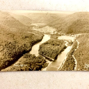Carte postale vintage Pa Grand Canyon Pine Creek RPPC Real Photo 1937