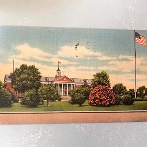 Cartão postal vintage Paris Island SC Marine Corps Recruit Depot Carolina do Sul 1948
