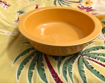 Vintage Fiestaware Yellow Bowl 8 1/2 Inch Nappy Bowl HLCo Fiesta Yellow Bowl Repaired