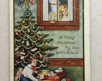 christmas postcard etsy christmas picture postcard