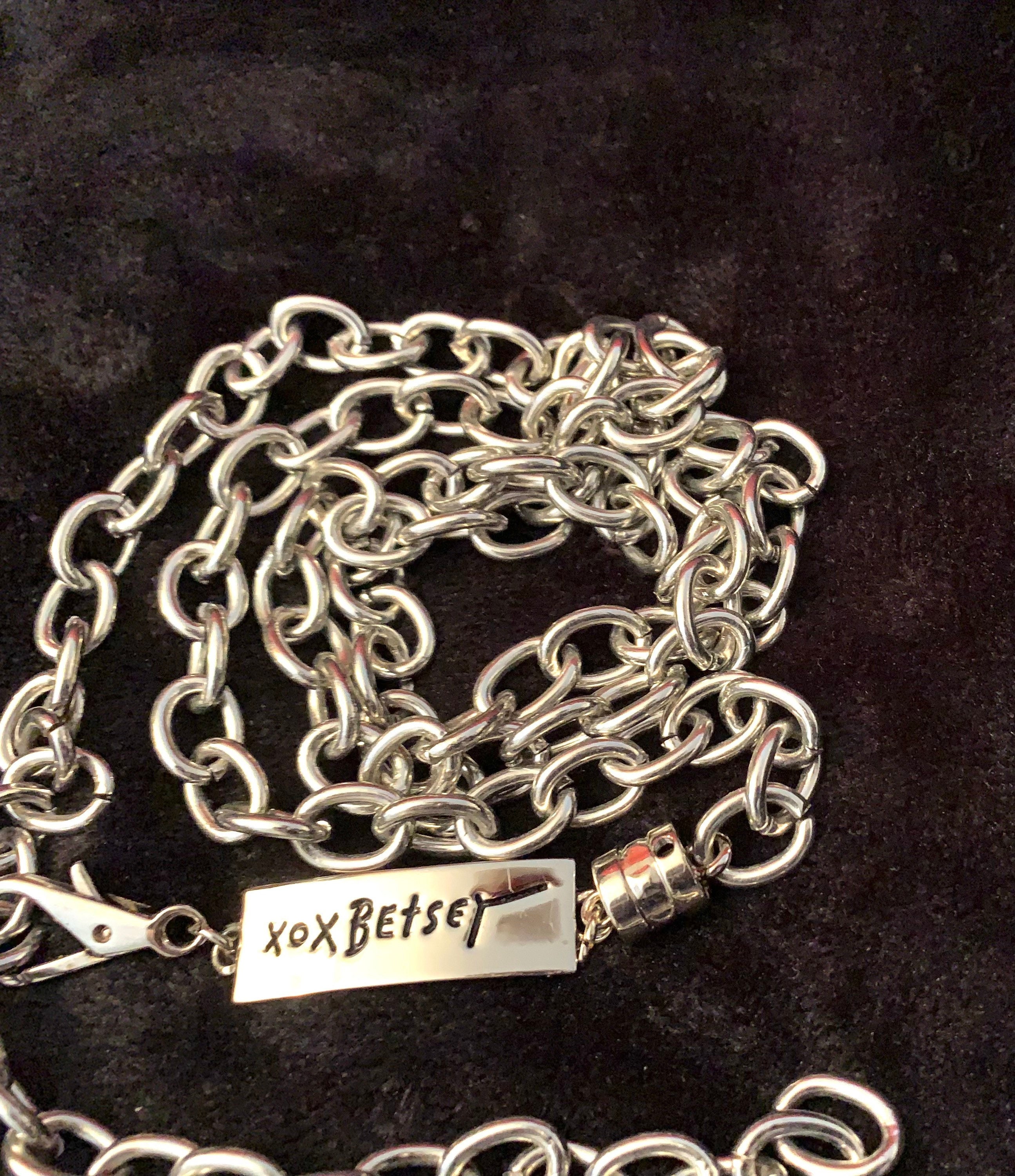 Vintage Betsey Johnson Skinny Designer Chain Link Belt  display picture 2
