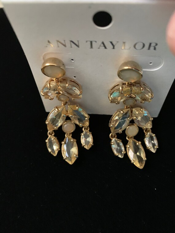 Vintage Rhinestone Dangle 2 Inch Earrings Ann Tay… - image 6