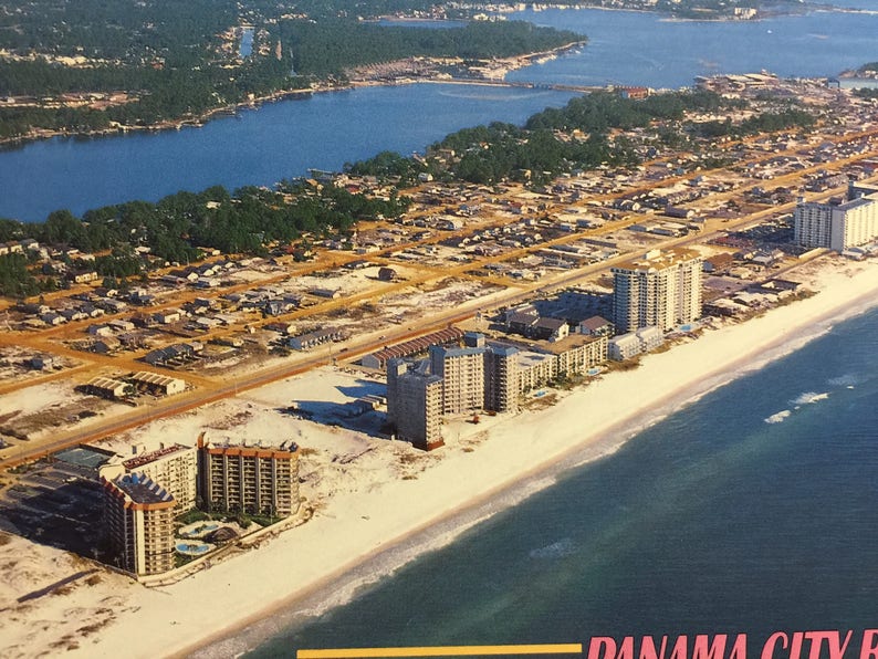 Vintage Postcard Panama City Beach Fl Oversize Postcard Etsy