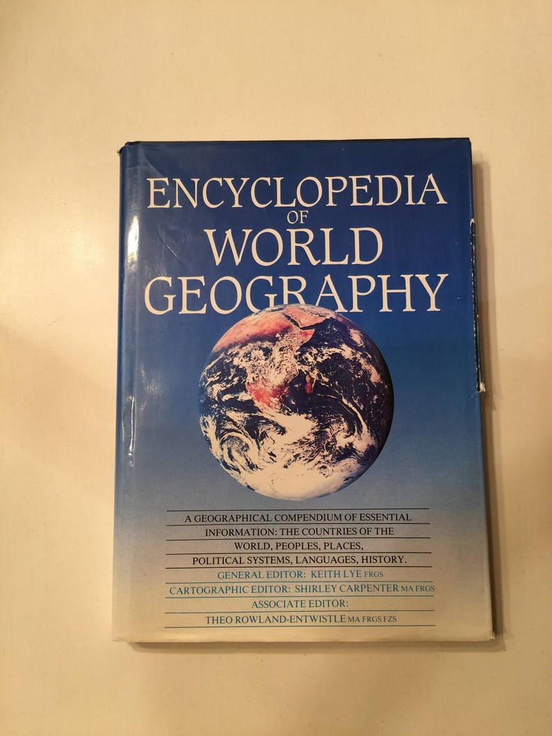 Vintage Book Encyclopedia Of World Geography Includes Solar System And Full Color Photos