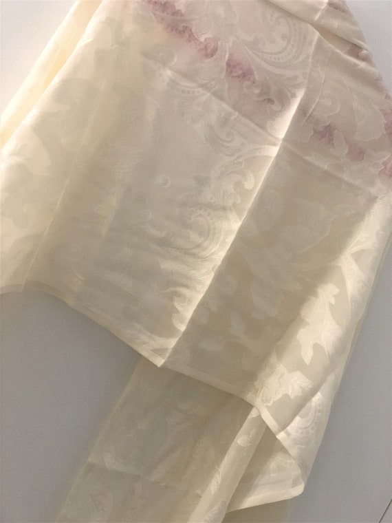Vintage Sheer Wedding Wrap Stole Large Scarf Off … - image 3