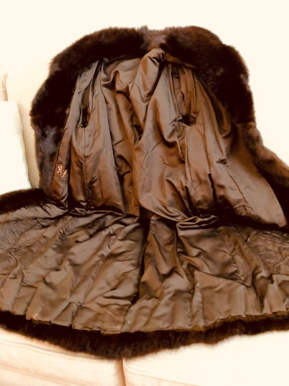 Vintage Mink & Sable Full Length Fur Coat with Sa… - image 8
