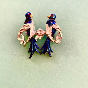 Broche Bluebird vintage avec épingle en argent 2 Blue Jays image 2
