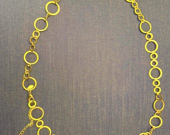 Vintage 80s Gold Tone Oval Link Chain Belt With Multi Strand  display picture 1
