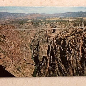 Cartolina d'epoca di Denver, Colorado, panorama del Royal Gorge Bridge, 1966