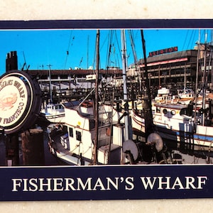 Postal antigua del Muelle de los Pescadores de San Francisco, 1988
