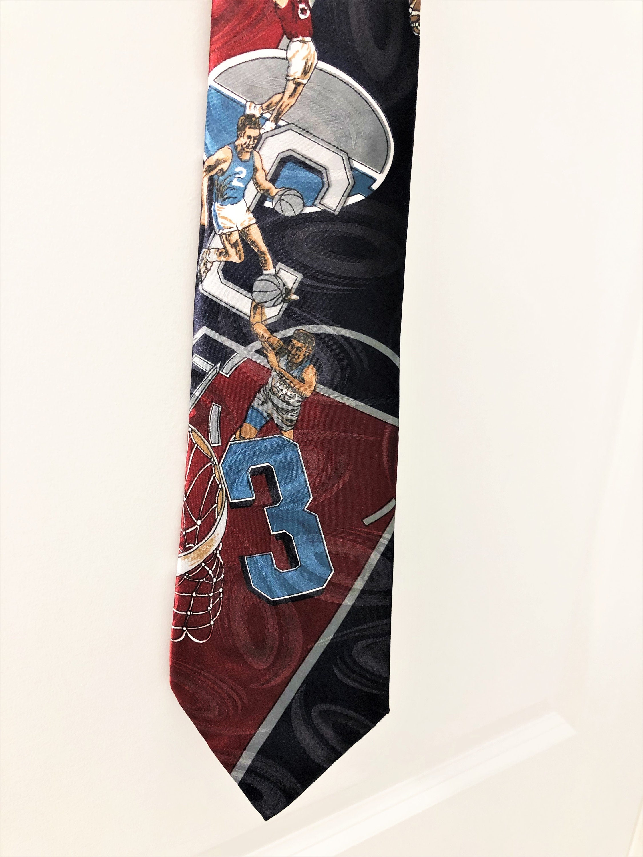 Vintage Basketball Theme Tie Basketball Necktie Savvy Novelty Etsy