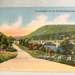 Vintage Postcard Pocono Mountains Gateway Linen image 1