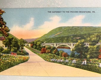 Vintage Postcard Pocono Mountains Gateway Linen