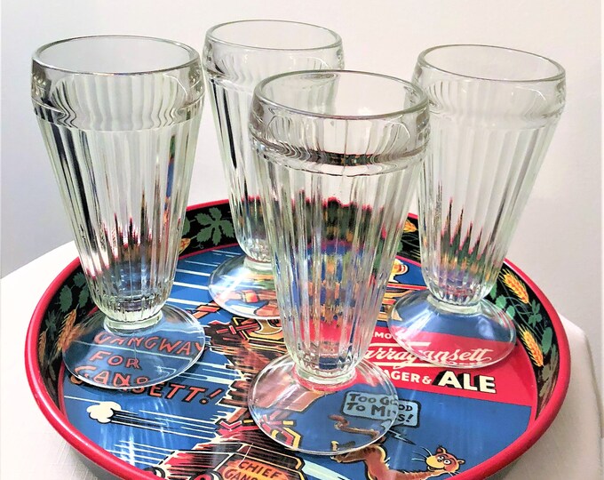Vintage Set of 4 Root Beer Float Glasses Milkshake Glasses Soda