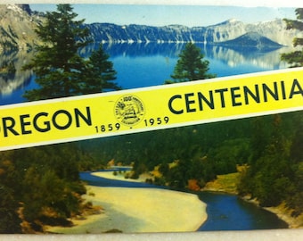 Vintage OR Postcard Oregon Centennial 1859-1959