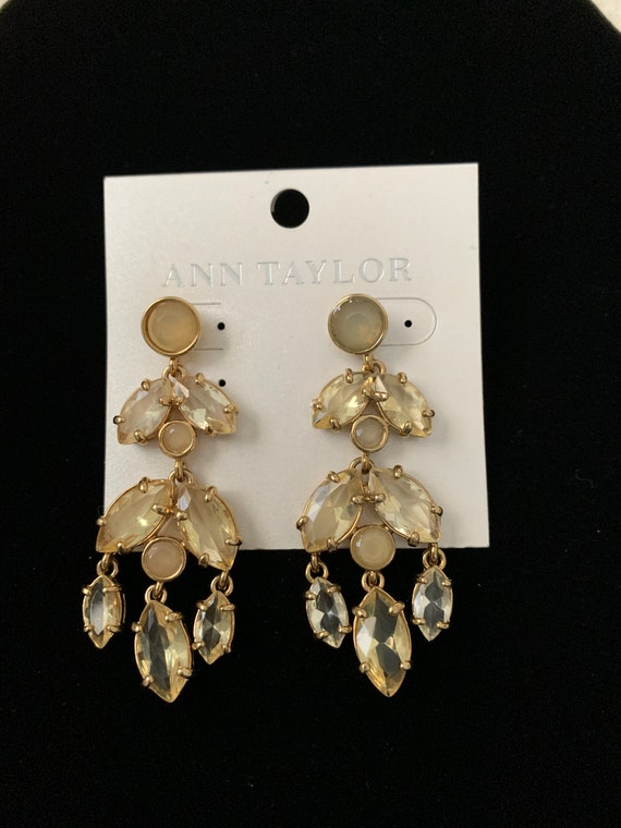 Vintage Rhinestone Dangle 2 Inch Earrings Ann Tay… - image 4