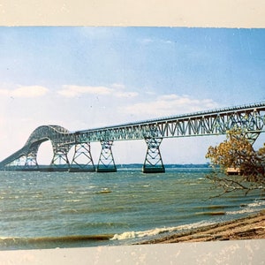 Vintage Postkarte Virginia Potomac River Brücke Newburg MD