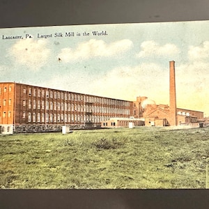Vintage Postkarte Lancaster PA Silk Mill Größte Seidenspinnerei der Welt 1919