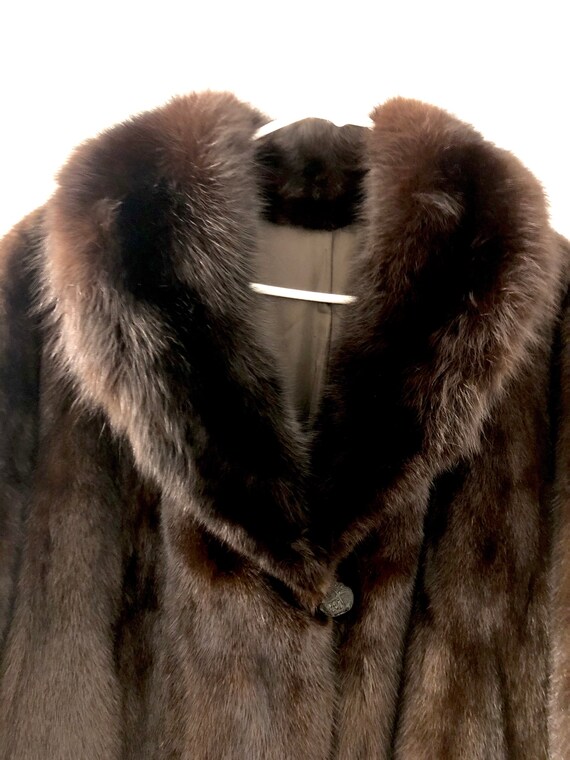 Vintage Mink & Sable Full Length Fur Coat with Sa… - image 5