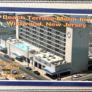Postal antigua de Wildwood, Nueva Jersey. Beach Terrace Motor Inn Wildwood by the Sea, Nueva Jersey