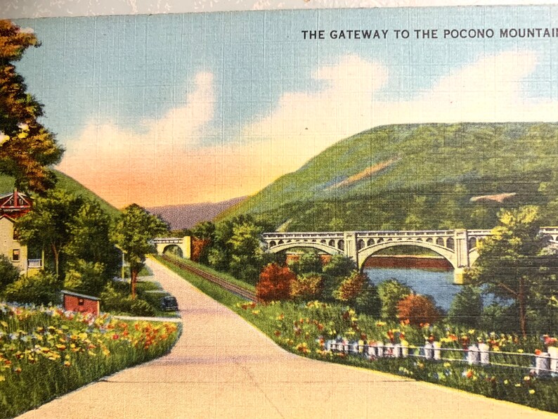 Vintage Postcard Pocono Mountains Gateway Linen image 2