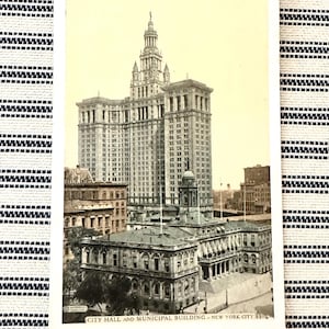 Municipio di New York e Municipio, cartolina 1934