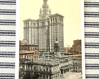 Postal del Ayuntamiento y Edificio Municipal de Nueva York, 1934