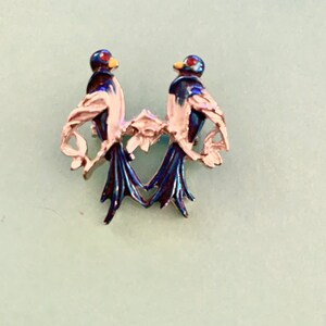 Broche Bluebird vintage avec épingle en argent 2 Blue Jays image 3